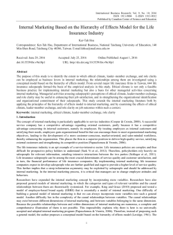 Internal Marketing Based on the Hierarchy of Effects Model for the