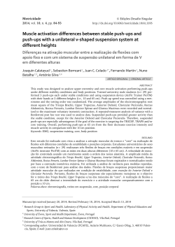 Muscle activation differences between stable push