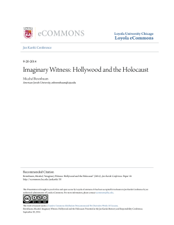 Imaginary Witness: Hollywood and the Holocaust