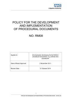 Policy on Procedural Documents