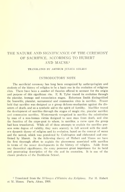 The Nature and Significance of the Ceremony of Sacrifice