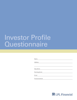 Investor Profile Questionnaire