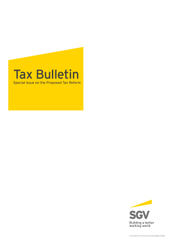 Tax Bulletin - Special Issue on the Proposed Tax Reform