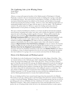Blazej, Nanda. &ldquo;The Conflicting Sides of the Whaling Debate&rdquo;