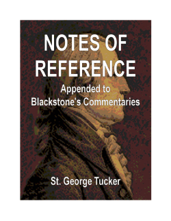 Notes of Reference Appended to Blackstone`s Commentaries (1803)