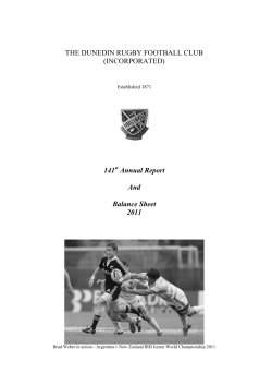 THE DUNEDIN RUGBY FOOTBALL CLUB