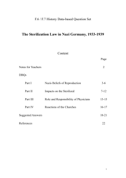 The Sterilization Law in Nazi Germany, 1933-1939
