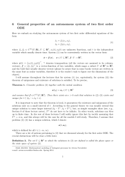 6 General properties of an autonomous system of two first