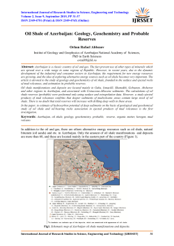 Oil Shale of Azerbaijan: Geology, Geochemistry and