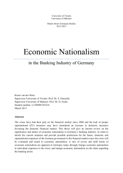 Economic Nationalism - University of Twente Student Theses