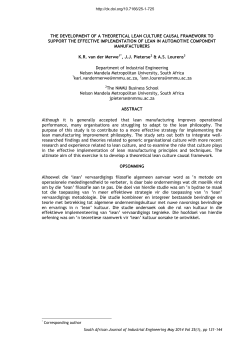 THE DEVELOPMENT OF A THEORETICAL LEAN CULTURE