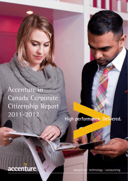 Accenture in Canada Corporate Citizenship Report 2011-2012