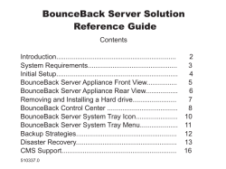 BounceBack Server Solution Reference Guide