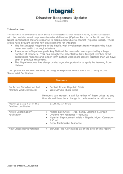 Disaster Responses Update