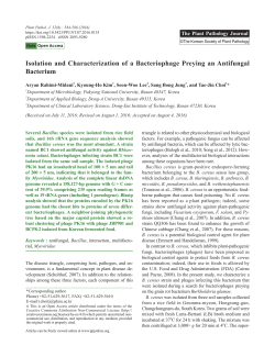 Isolation and Characterization of a Bacteriophage Preying an