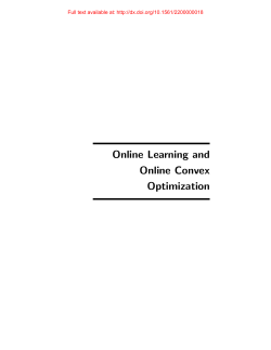 Online Learning and Online Convex Optimization
