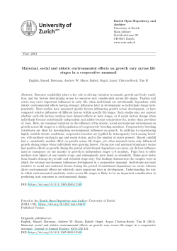 Maternal, social and abiotic environmental effects on growth vary