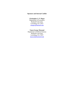 Openness and Internal Conflict Christopher S. P. Magee Department