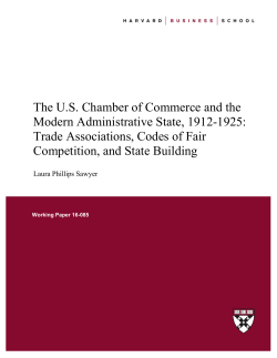 Trade Associations, State Building, and the Sherman Act: The U.S.