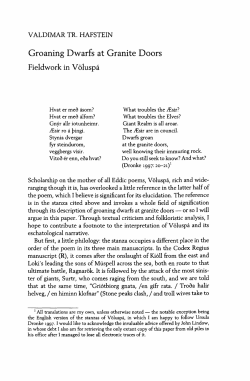 Groaning Dwarfs at Granite Doors - Open Journal Systems at Lund