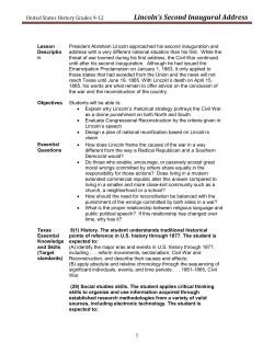 Lincoln`s Second Inaugural Address