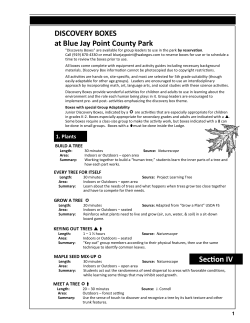 DISCOVERY BOXES at Blue Jay Point County Park Section IV