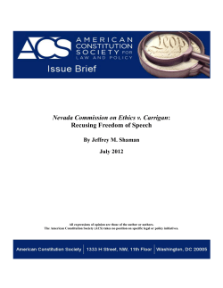 Nevada Commission on Ethics v. Carrigan: Recusing Freedom of