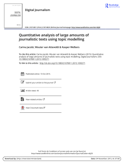 Quantitative analysis of large amounts of journalistic texts using
