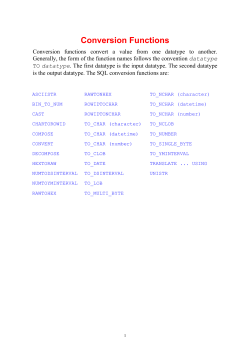 Conversion Functions