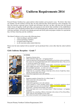 Uniform Requirements 2014 - Prescott Primary Northern