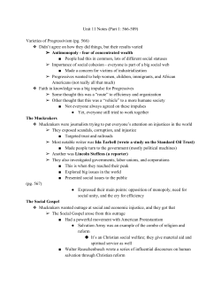 Unit 11 Notes (Part 1: 566-589) Varieties of Progressivism (pg