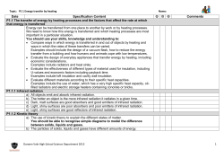 Date Specification Content Comments P1.1 The transfer of energy