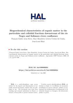 Biogeochemical characteristics of organic matter in the