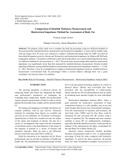 Comparison of Skinfold Thickness Measurement and Bioelectrical