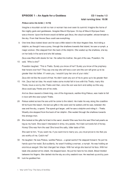 EPISODE 1 &ndash; An Apple for a Goddess