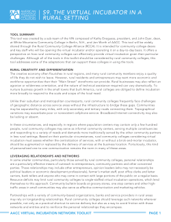 S9. The VirTual incubaTor in a rural SeTTing