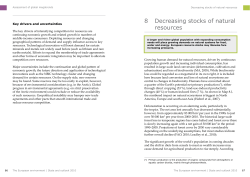 Decreasing stocks of natural resources