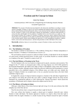 Freedom and Its Concept in Islam