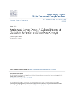 Settling and Laying Down: A Cultural History of Quakers