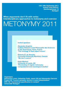 metonymy 2011 - Institut f&uuml;r Maschinelle Sprachverarbeitung