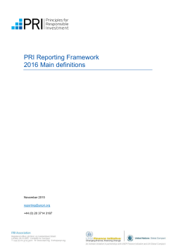 PRI Reporting Framework 2016 Main definitions