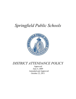 Attendance Policy - Springfield Public Schools