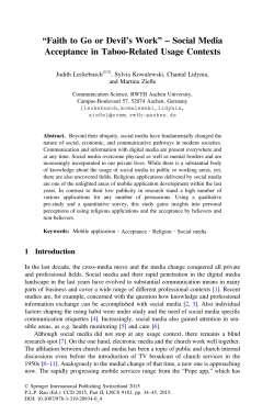 Social Media Acceptance in Taboo