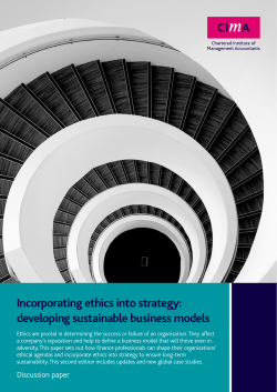 Incorporating ethics into strategy: developing sustainable business