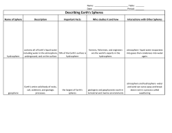 Describing Earth`s Spheres