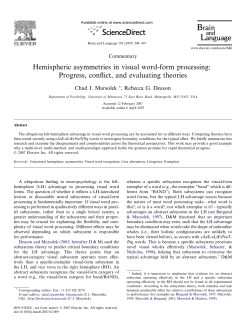 Hemispheric asymmetries in visual word
