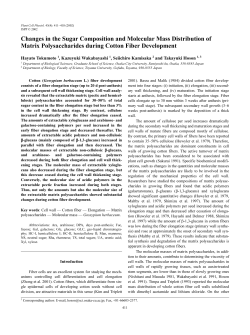 Changes in the Sugar Composition and Molecular Mass Distribution