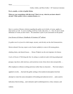 Name Gothic, Gothic, and More Gothic // AP American Literature Poe