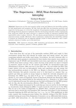 The Supernova – ISM/Star-formation interplay