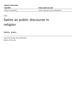 Satire as public discourse in religion - OpenBU